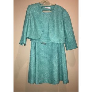 NIPON BOUTIQUE Blue Dress with Matching Jacket